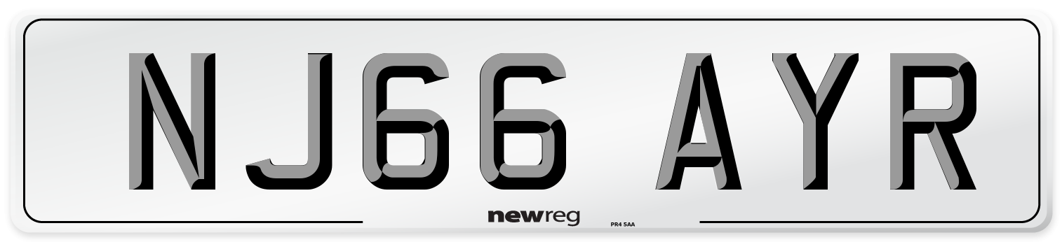NJ66 AYR Number Plate from New Reg
